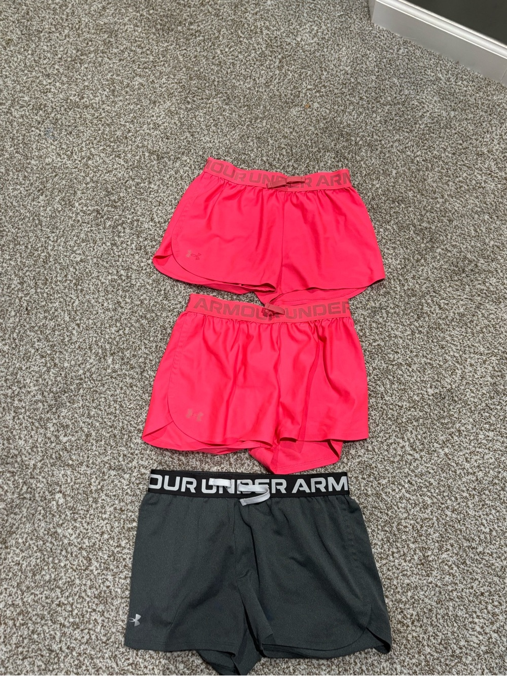 3 pairs youth girls large Under Armour shorts